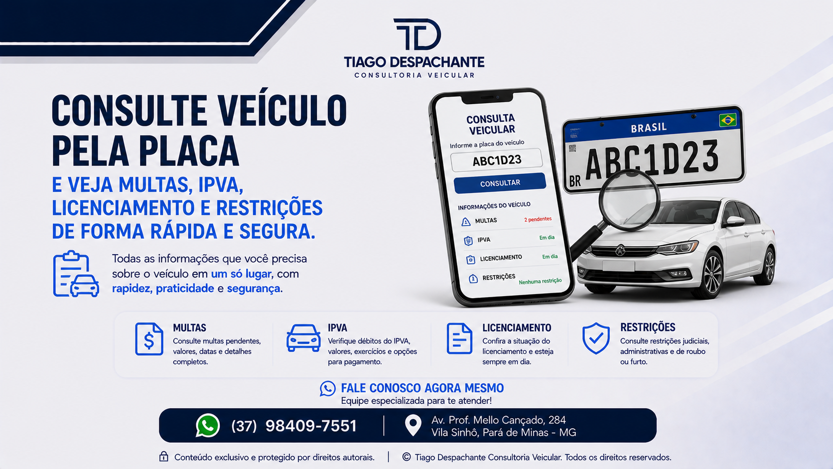 Consultar veículo pela placa: veja débitos, multas e situação completa