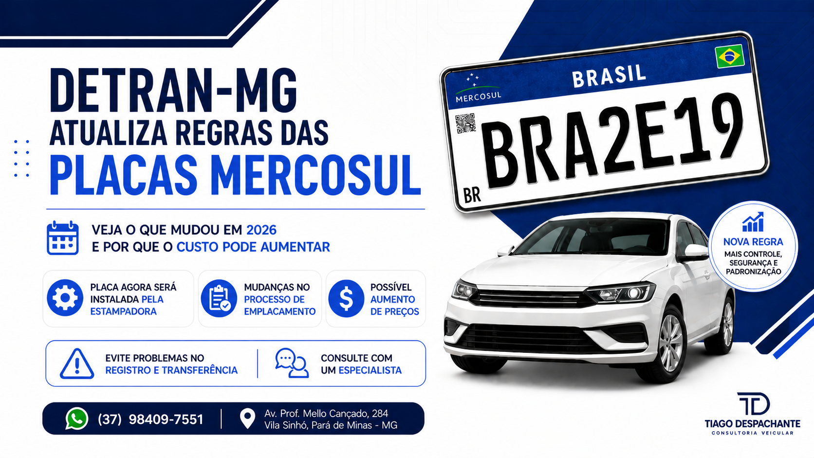Detran-MG atualiza regras para placas Mercosul: veja o que mudou em 2026
