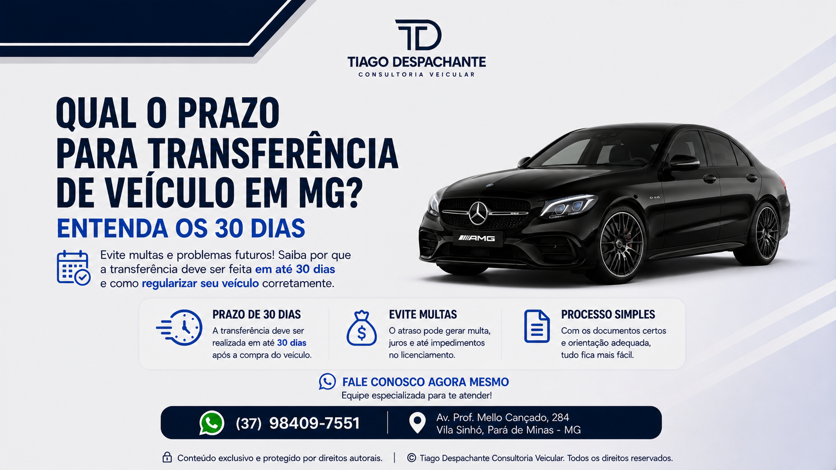 Qual o prazo para transferência de veículo em MG? Entenda os 30 dias